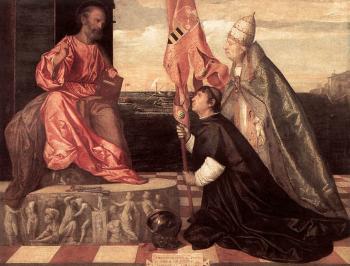 提香 Tintoretto Pope Alexander IV Presenting Jacopo Pesaro to St Peter 提香 Tintoretto Pope Alexander IV Presenting Jacopo Pesaro to St Peter